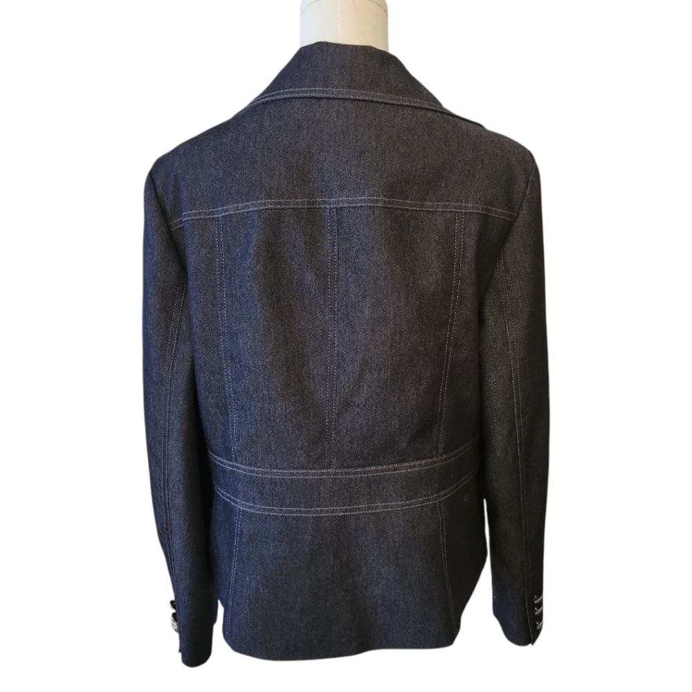 Bandolino Dark Blue Denim Blazer Jacket - Picture 3 of 4
